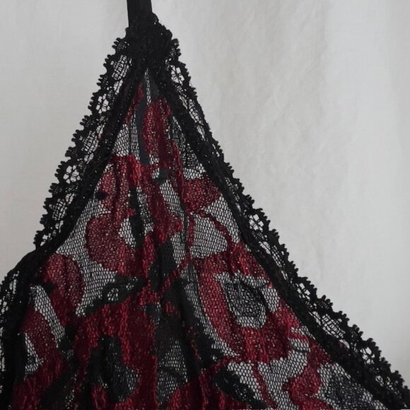 Plus Size Baby Doll Sleepware Valentine Shorty Lingerie Red and Black - Picture 5 of 13